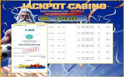Bukti Kemenangan Member Setia Kami K*M** Sebesar Rp 5.546.000 di Permainan baccarat
