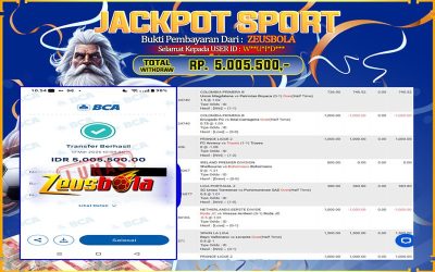 Bukti Kemenangan Member Setia Kami W**U*I*D*** Sebesar Rp 5.005.500 di Permainan Sportsbook