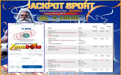 Bukti Kemenangan Member Setia Kami A***Z*US Sebesar Rp 5.000.000 di Permainan SBO Sport