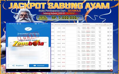 Bukti Kemenangan Member Setia Kami SV**R*N* Sebesar Rp 7.000.000 di Permainan CockFight