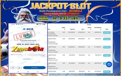 Bukti Kemenangan Member Setia Kami L*ANA06 Sebesar Rp 9.357.184 di Permainan Pragmatic Direct 6