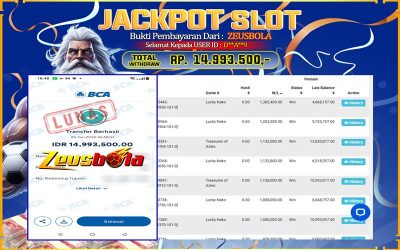 Bukti Kemenangan Member Setia Kami DA9 Sebesar Rp 14.993.500 di Permainan PG