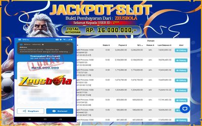 Bukti Kemenangan Member Setia Kami Z*** Sebesar Rp 16.000.000 di Permainan Pragmatic Direct 6